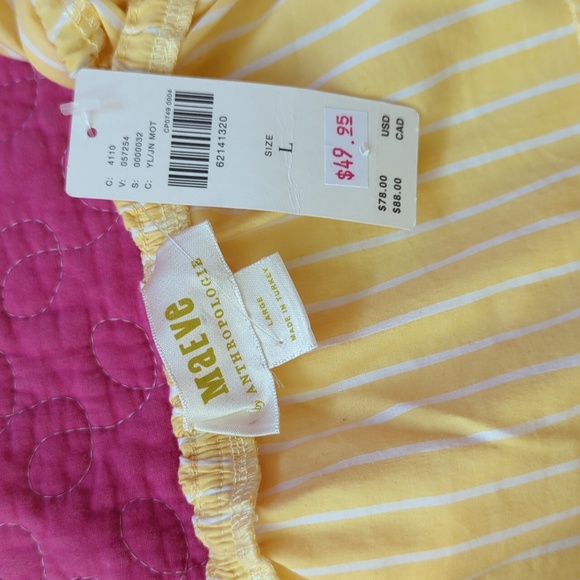 NWT Large Maeve by Anthropology Lemon Yellow Crop Top - Picture 2 of 4